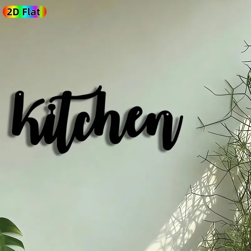 1pc Kitchen Word Metal Wall Art, Kitchen Sign Mural, Artistic Wall Sign, Decorative Wall Sign, Home Decor Accessories, Craftsmanship, Perfect for Housewarming, Kitchen Dining Room & Coffee Shop Decor, Ideal Gift for Home Cooking Enthusiasts