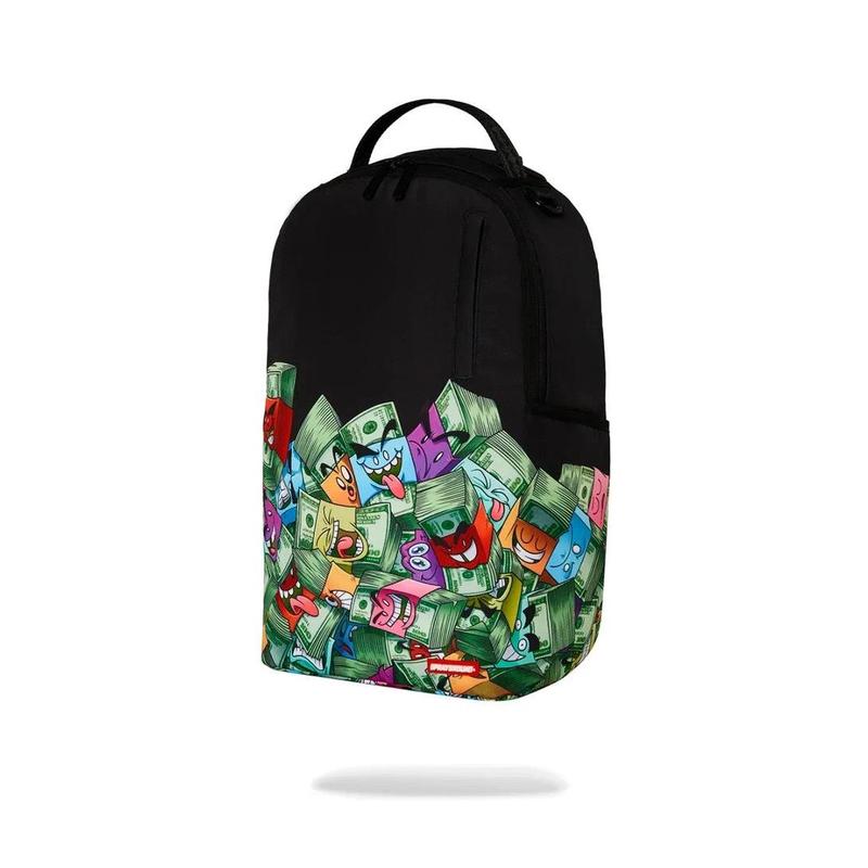 Sprayground Stacked Money Boys DLXR Backpack Unisex L Black Laptop Sleeve GBS76 (Black,Large)