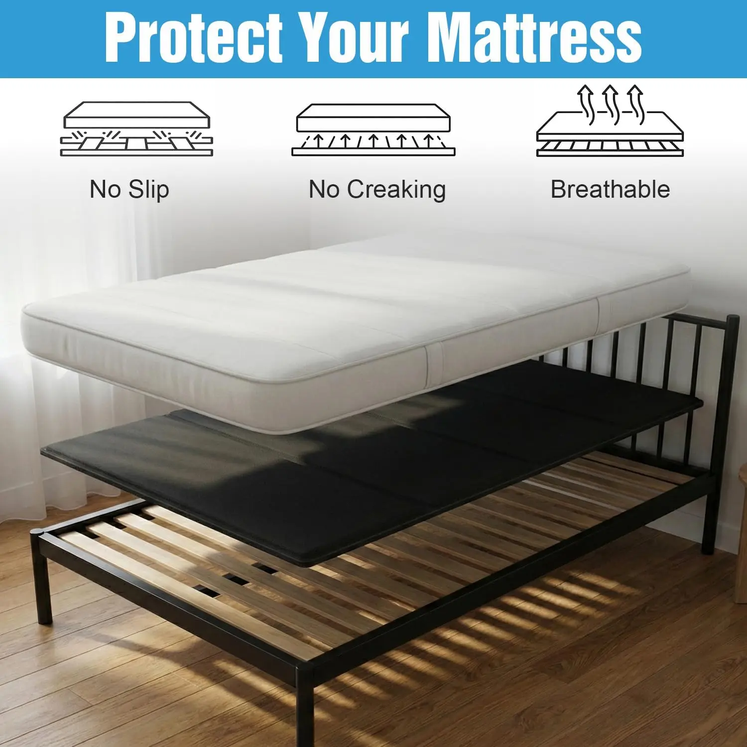 Twin Bunkie Board, 38x75 in Heavy-Duty Mattress Support Board for Platform Beds