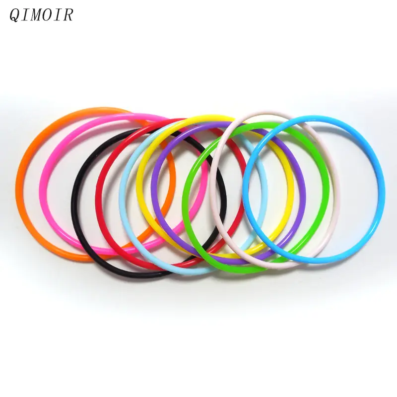 Thin Elastic Silicone Bangles Set For Women Colorful Bracelets Fashion Trendy New Styles Jewelry Girls' Party Accessories C1246