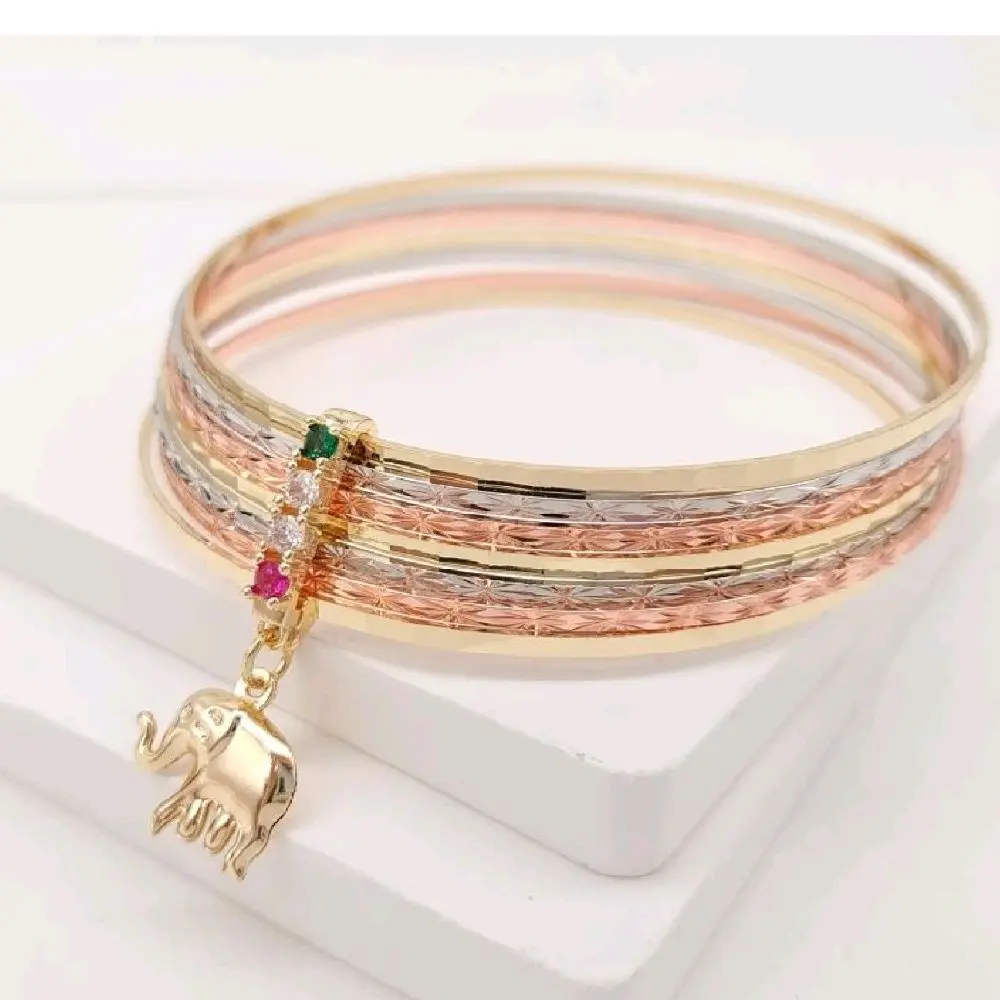 B6-7days set ring #10 & Bracelet  elephant crarm with 2.5 Inch Diameter gold-filled water resistant