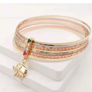 7days set ring #10 & Bracelet  elephant crarm with 2.5 Inch Diameter gold-filled water resistant