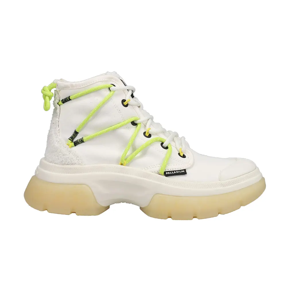 Palladium Womens Pallawave High Platform Lace Up Sneakers Shoes Casual - White