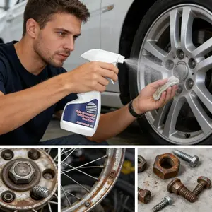 120ML Rust Remover Spray, Concentrated Dissolver Spray, Powerful Metal Rust Removal, Ideal for Household, Bathroom, Kitchen, Garage, Car Cleaning Supplies