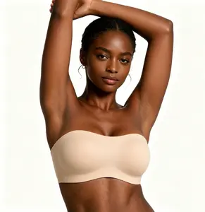 Multifunctional strapless jelly bra with a wireless design for a comfortable, snug fit，features a non-slip design and removable straps