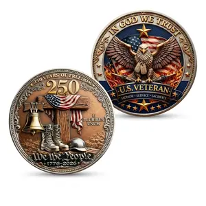 1776–2026 USA Anniversary Coin, 250 Years Independence Day Metal Coin Collectible , USA Semiquincentennial Medal Coin | 250th Anniversary American Collectible