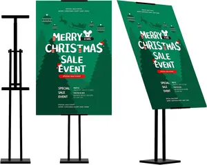 Duty Sign Stand, Poster Board Stand, Sign Holder Up to 60 Inches and 180° Display Standing Pedestal for Board & Foam, Black