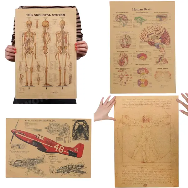 Retro Kraft Paper Poster - Science / Engineer - for bedroom studio home wall decor Decoration
