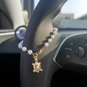 Pearl Chain Steering Wheel Ornament, Elegant Pendant Car Decoration, Car Hanging Decoration, Interior Accessories, Cute Car Accessories, Bag Charm, Gift for Her, Car Interior Accessory, Car Interior Decorative, Car Trinkets