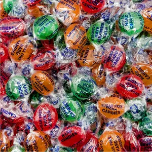 Sugar-Free Fruit Hard Candy Mix - 1 Pound Pack (About 75 Count) - Cherry, Lime, Orange - Individually Wrapped