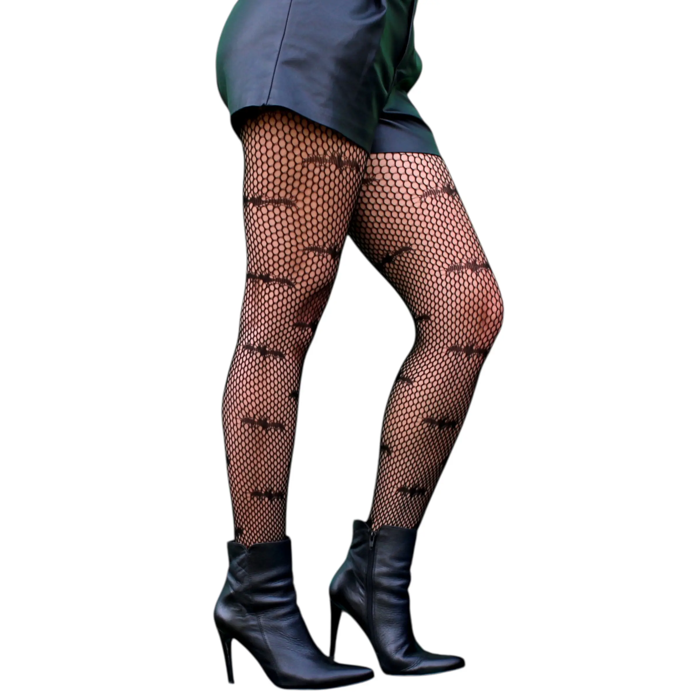 Bat Fishnet Tights Halloween Goth Vampire Aesthetic Mesh Spooky Stockings