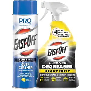 Bundle of Easy-Off Fume Free Oven Cleaner Spray, Lemon, 24oz, Removes Grease + Easy Off Heavy Duty Degreaser Cleaner Spray, 32 Ounce