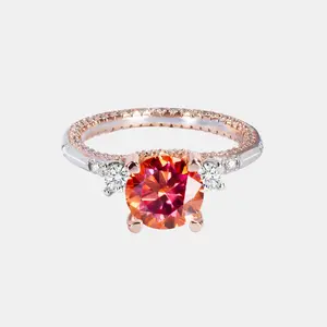 【1】Vermilion Synthetic Moissanite Ring - Fashion, Wedding, Anniversary, Party Jewelry Gift