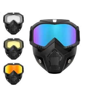 Full Face Protection Mask with Anti-Fog Goggles – Windproof Dustproof Tactical Mask for Outdoor Cycling, Motorcycle Riding, Sandstorm Protection, Breathable Sports Face Cover