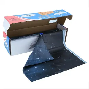 PARTYHIPPO Disposable Tablecloth Roll 54" x 100' with Built-in Cutter Box – Heavy Duty Waterproof, Wrinkle-Resistant Plastic Table Cover – Cut to Size for Rectangle, Round & Oval Tables – Starry Sky