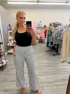 Beach Linen Stripe Pants