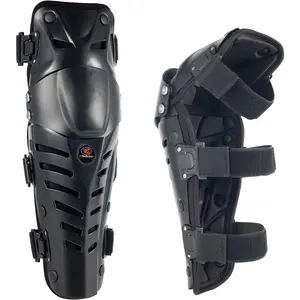 Movable Knee Shin Guard Pads 3 Sections Adjustable Breathable Knee Pads Protector Armor for Motorcycle Cycling Racing Long Leg Sleeve Gear Crashproof 1 Pair