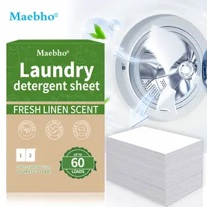 Maebho 30PCS Laundry Detergent Sheets Fresh Linen Scent 60 Loads Quick Dissolve For All Washers Tough On Stains Odors
