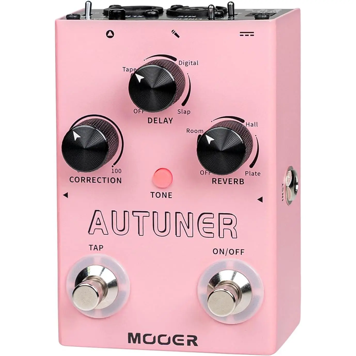 MOOER Autuner Vocal Effects Processor Voice Pedal Pitch Correction Reverb Delay Guitar Vocal Stompbox Microphone Amplifier for Guitarist Recording Live Performance Singing Streaming (MVP1)