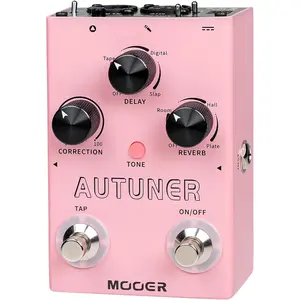 MOOER Autuner Vocal Effects Processor Voice Pedal Pitch Correction Reverb Delay Guitar Vocal Stompbox Microphone Amplifier for Guitarist Recording Live Performance Singing Streaming (MVP1)