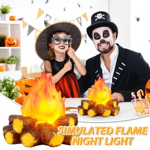 Flame Light Powered Fake Fire Lamps Decorative Realistic Flame Lamp Resin LED Flame Night Lights for Living Room Bedroom Cafeteria  Decoration