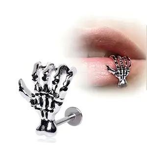 Stainless Steel Rod Personality Piercing Lip Jewelry Fashion Skull Ghost H Ear Bone Nail Ghost Paw Lip Nail