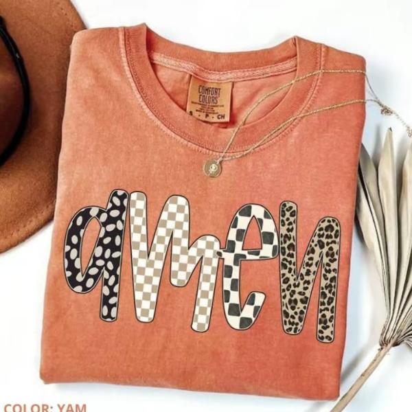 Comfort Colors Amen Shirt, Trendy Women's Religious T-shirt, Bible Verse Apparel, Faithful Gift