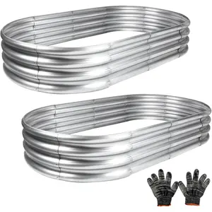 2Pcs Raised Garden Bed, Galvanized Planter Raised Garden Beds for Outdoor, 4x2x1ft, Vegetables,Flowers &Herbs,Heavy Duty Metal Raised Garden Beds Outdoor,Rust-Resistant & Easy Assembly
