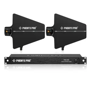 Phenyx Pro PAS-225X UHF Antenna Distribution System – Active Directional Antenna Kit w/ 8 Outputs, 2 Cascade Ports, 160ft Coverage, for Wireless Microphones, Stage & Live Sound