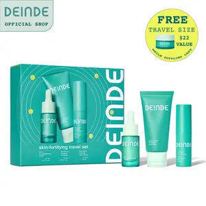 DEINDE Skin Fortifying Travel Set | Travel-Sized Serum & Cleanser, Full-Sized Face Stick, Gift-Ready Skincare