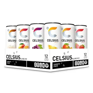 CELSIUS Assorted Flavors Official Variety Pack, Functional Essential Energy Drinks, 12 Fl Oz (Pack of 12) Beverage Vitamin