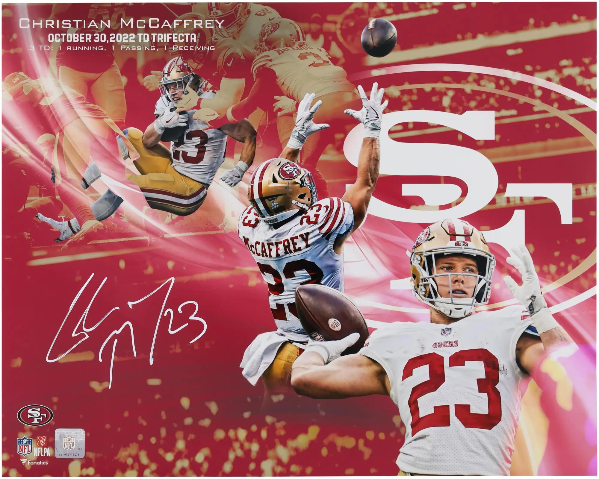 Christian McCaffrey San Francisco 49ers Autographed 16" x 20" Collage Photograph - Fanatics Authentic Certified
