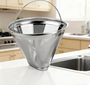 Reusable Cone Coffee Filter Compatible with Ninja Coffee Makers Permanent Cone-Shaped Filter with Sturdy Base Central Spout Durable Easy-Clean Design for Home Office Travel Cost-Effective Replacement