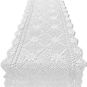 14x36 inch White Cotton Lace Rectangular Table Runner Table Decoration