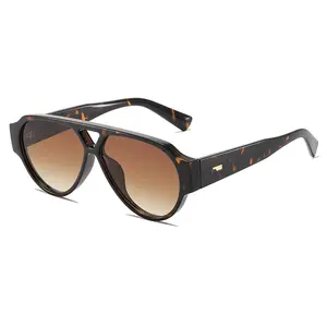 MZTUR Retro Aviator Pilot Sunglasses for Women Men, 70s Vintage Double Bridge Tortoise Frame, 2026  Oversized UV400 Protection Sunnies modern trendy