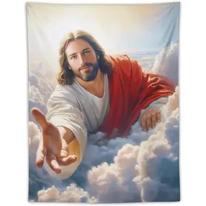 Jesus Christ Tapestry Jesus God Wall Hanging Art Decoration Suitable for Church Bedroom Living Room Dormitory Home Easter Decoration Home Decoration Bedroom Decoration Accessories