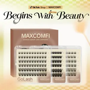 MAXCOMFI Glue-Free Pre-Cut Eyelash Extensions, DIY Makeup Lashes Mini Portable Pack, Mini Toiletries for Purse & Purse Stuffers for On-the-Go Instant Touch-Ups, Compact for Busy Days Summervibes
