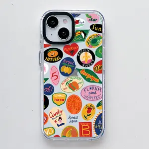 Tags Pattern Scratch Resistant Shockproof Protective Cover TPU Clear Soft Phone Case for iPhone 16 15 14 13 12 11 Pro Max Plus Girl Women Drop Protection