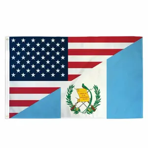 3x5ft USA Guatemala Combined Flag, Christmas Flag for Home Decor, Indoor Outdoor Flag, All Seasons Decor