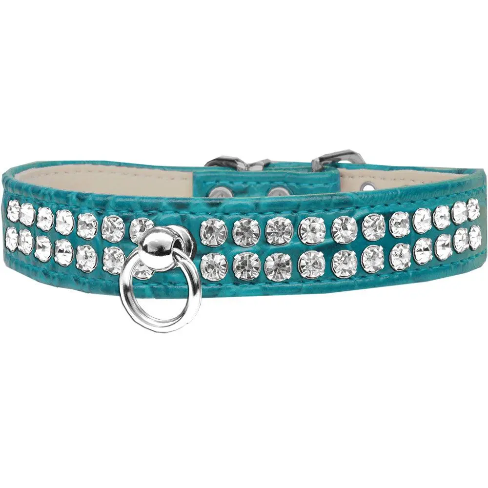 Mirage Pet Products 82-21-TQC24 Style No.72 Rhinestone Designer Croc Dog Collar