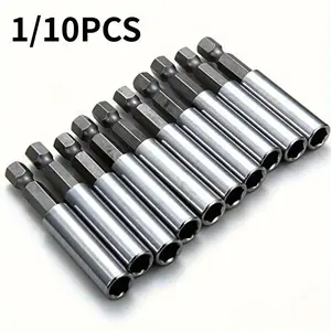 1/10pcs Powerful Magnetic Drill Bit Holder for Easy Socket Extension - 1/4" Hex Compatible Tool Accessories Drill Bits Set