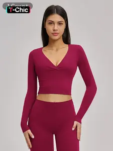Women's Long Sleeve Yoga Top, European & American Style Spring Summer Pilates Workout Shirt, Versatile Fitness T-Shirt for Women, Gym Yoga Tops, Athletic Tops