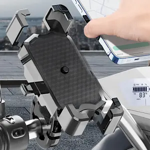 Motorcycle Phone Mount, [One-Click Lock] Bike Phone Holder, [Upgrade Cushioned Protection] Handlebar Phone Mount,Compatible with iPhone, Samsung and 4.7-6.9'' Smartphones