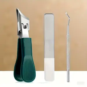 Eagle Beak Beveled Nail Clippers Set, 3pcs Stainless Steel Oblique Ingrown Toenail Clipper, Ideal for Thick Nails & Senior Care, Precision Grooming Tool, Nail Clipper Kit, Manicure