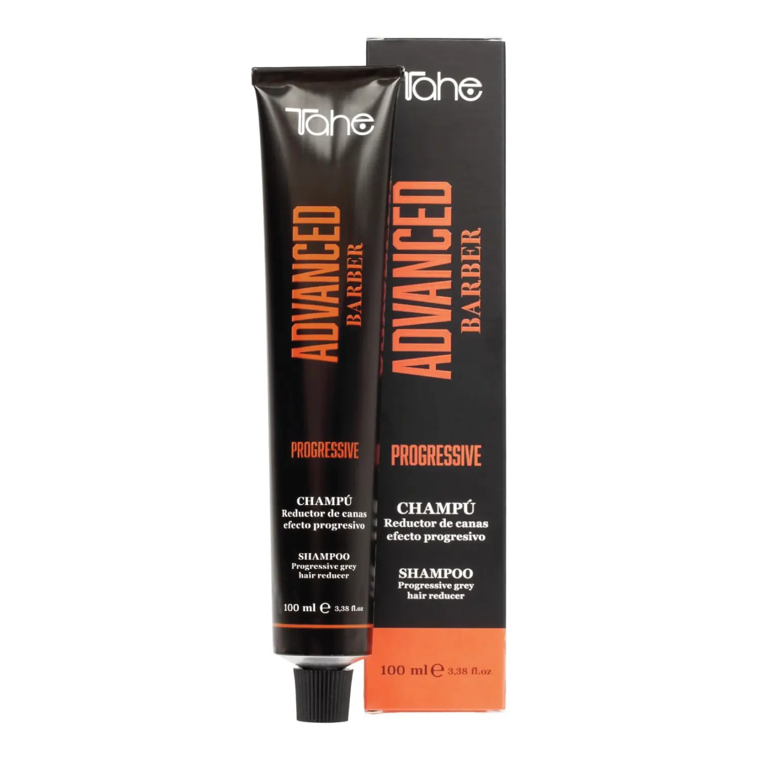 Tahe Advanced Barber Progressive Gray-Reducing Shampoo 100 ml - Natural Brown, Neutral pH, Hydrates & Revitalizes Hair Gentle Haircare