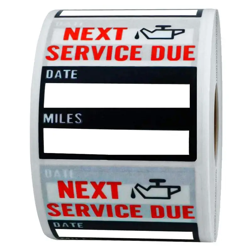Car Service Reminder Sticker (1 Roll), Service Reminder Window Label, Self Adhesive Car Window Decal, Window Sticker for Car, Truck