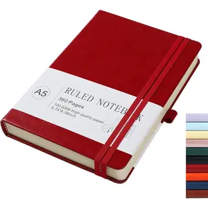 Journal Notebook Journal for Men/Women Journals for Writing A5 180Sheets 360Pages College Ruled Notebook 100gsm Lined Paper Leather Hardcover Journal 5.9'' X 8.4'' (Red)