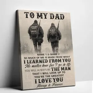 Father and Son Wall Art Decor Personalized Husband And Dad Canvas, The Only Thing Better Decor, Family Hands Fist Bump Poster, Father's Day Gift, Daddy Keepsake Wall Art