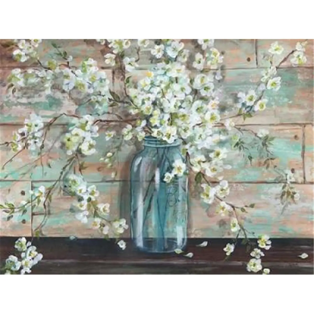 212 MAIN Unframed Large Watercolor Floral Art Print - Tre Sorelle Studios Mason Jar Flower Paper Decor, 22x28 in for Home, Office
