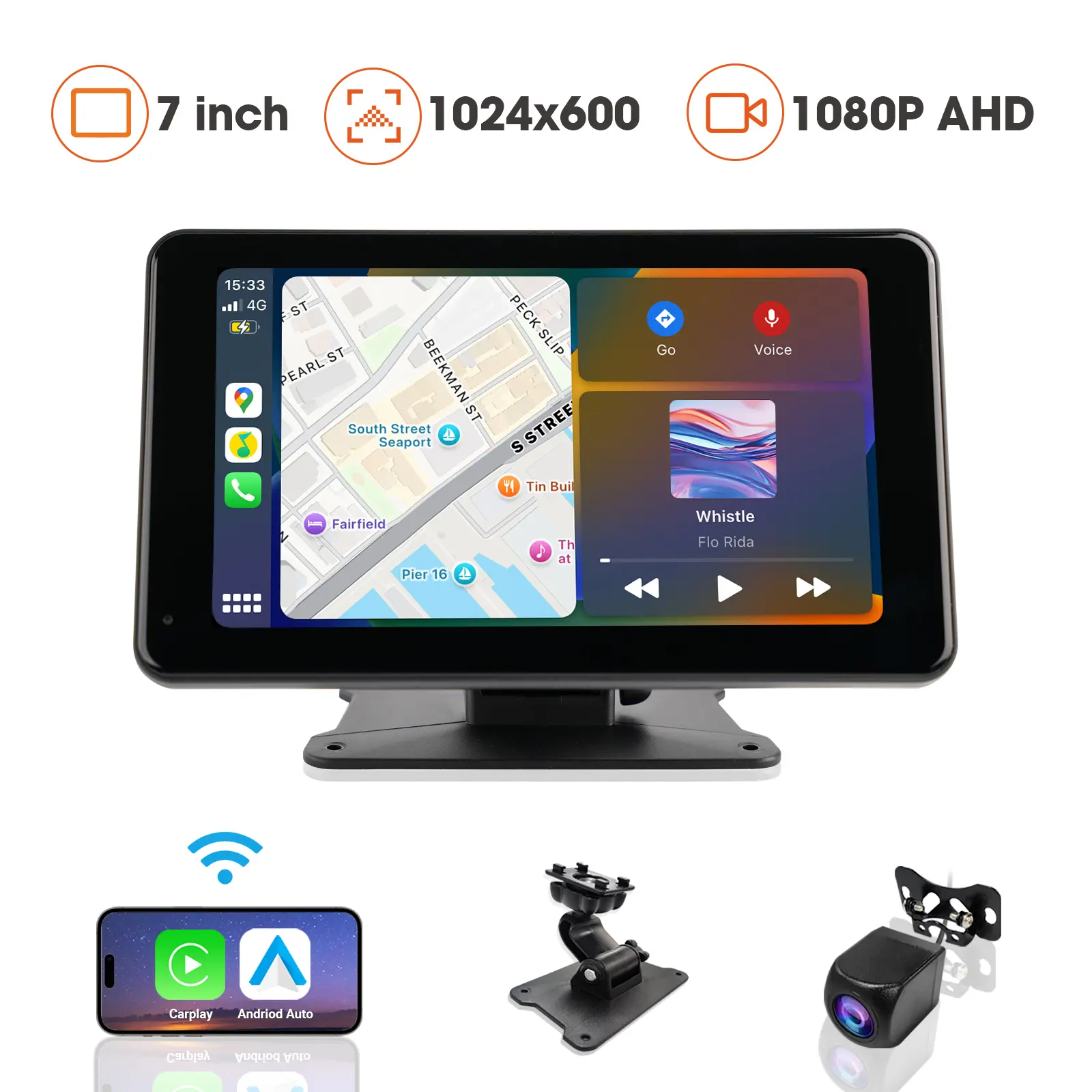 7 inch CarPlay Screen for Andriod & Iphone : The Ultimate Portable Car Play Adapter for Seamless In-Car Entertainment upgrade stereo